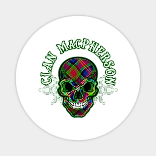 Scottish Clan MacPherson Tartan Celtic Skull Magnet